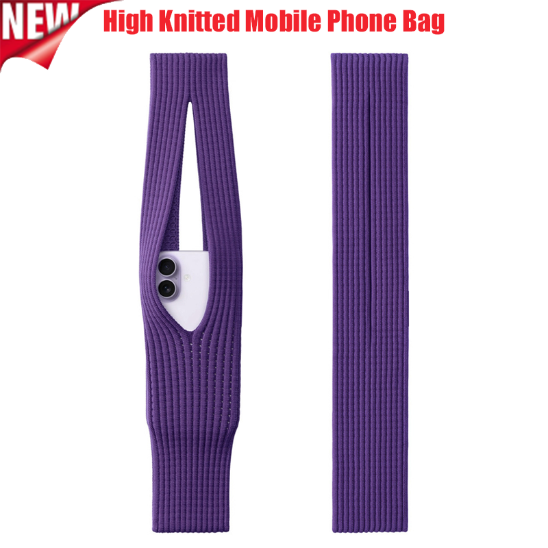 Mobile Tech Accessories - 新型2026年スマホポケット付き女性用バッグ、短さ40cm、長さ80cm、ファッショナブルなニット製携帯電話ミニバッグ、iPhone用ポータブルバッグ