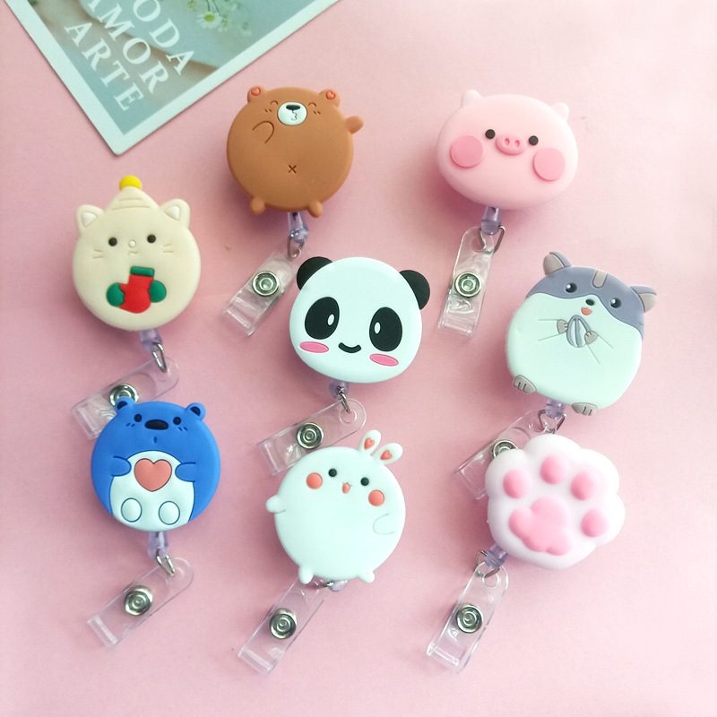 漫画パンダハムスター猫バッジリールワークカード ID ホルダ - Kawaii Tech Accessories のレビューと価格