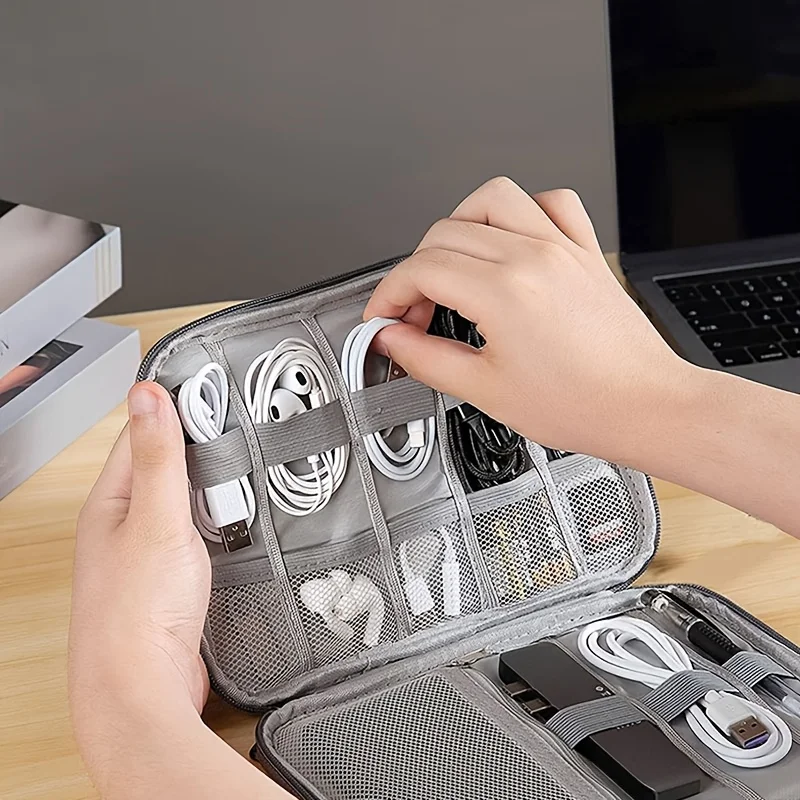 1パックポータブル電子機器アクセサリー収納バッグ、多ポケット - Tech Accessories Travel Organizer Pouch のレビューと価格